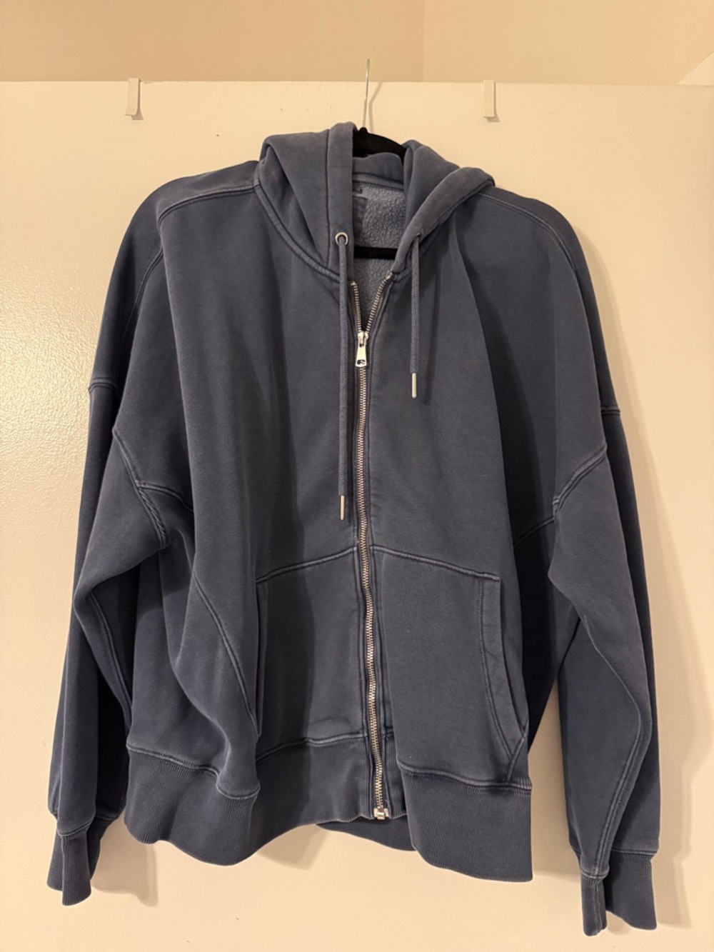 Abercrombie & Fitch Women's Navy Full-Zip Hoodie
